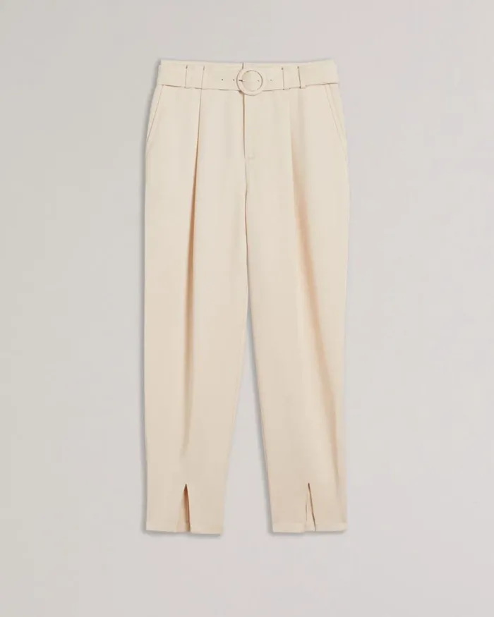 High Waist Carrot Leg Trousers Ivory Women Ted Baker Clothing