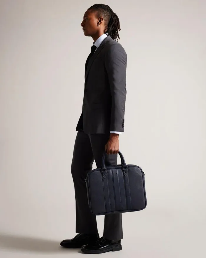 House Check PU Document Bag Navy Men Ted Baker Document Bags House Check PU Document Bag Navy Men Ted Baker Document Bags