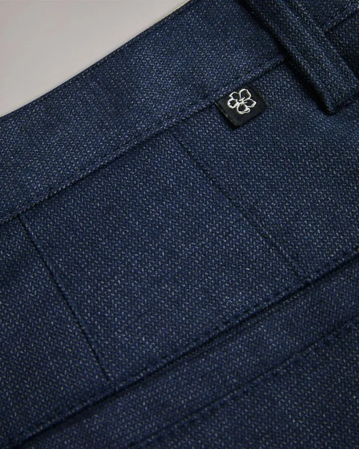 Irvine Fit Textured Trousers Navy Men Ted Baker Clothing Irvine Fit Textured Trousers Navy Men Ted Baker Clothing