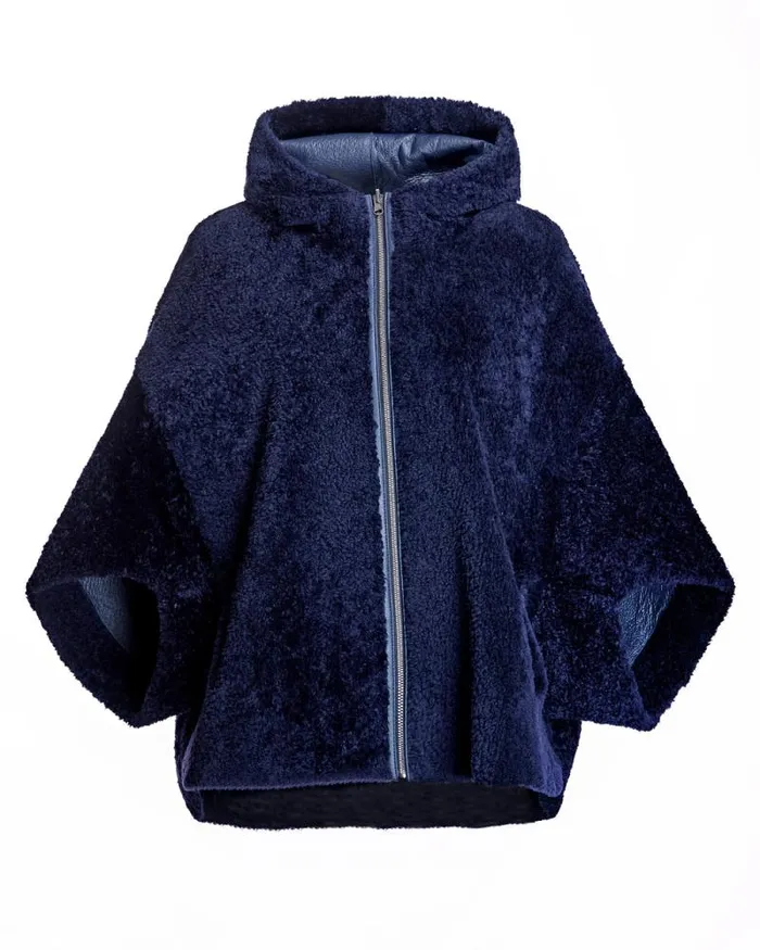 Jackets Women039s Maximilian Julia and Stella Reversible Hooded Shearling Cape