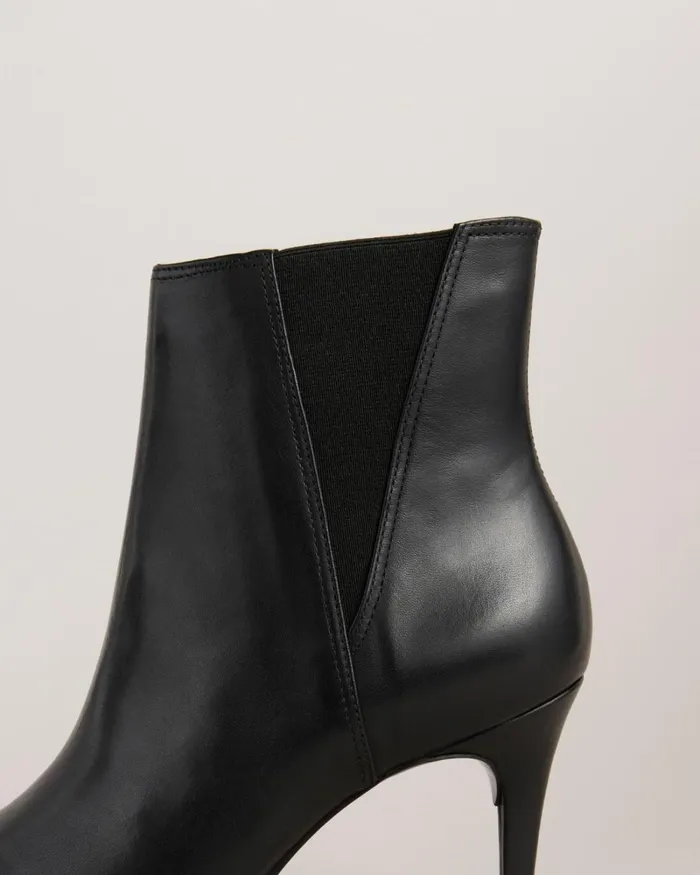 Leather Ankle Stiletto Boots Black Women Ted Baker Heels