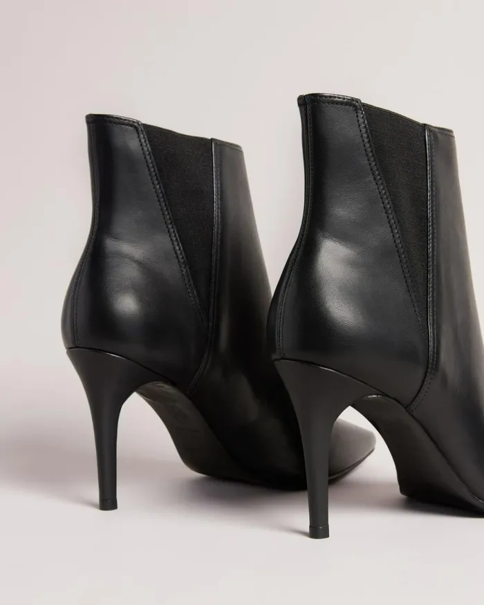 Leather Ankle Stiletto Boots Black Women Ted Baker Heels