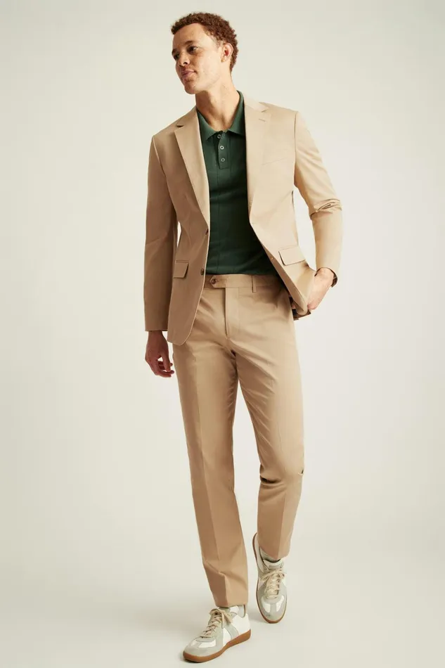 Men Blazers and Sport Coats Bonobos Jetsetter Italian Cotton Blazer British Khaki