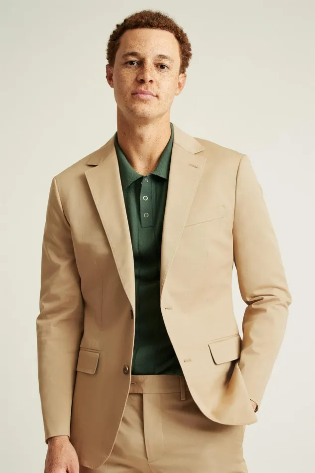 Men Blazers and Sport Coats Bonobos Jetsetter Italian Cotton Blazer British Khaki