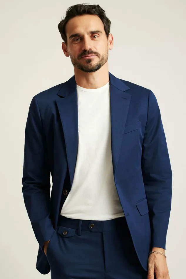 Men Blazers and Sport Coats Bonobos Jetsetter Italian Cotton Blazer Royal Blue