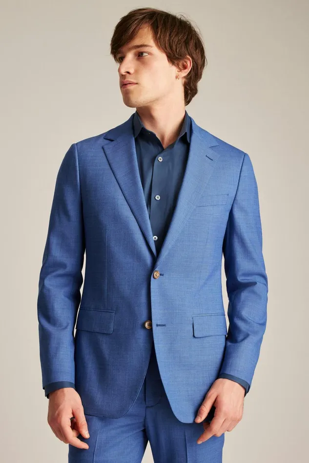 Men Blazers and Sport Coats Bonobos Jetsetter Wool Blazer Iceberg Blue