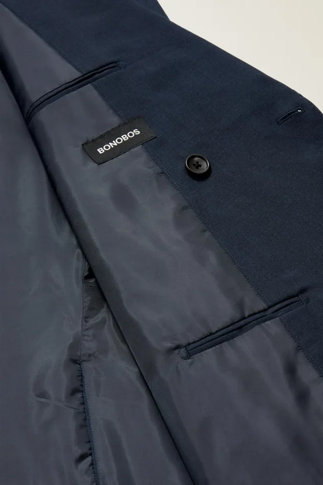 Men Blazers and Sport Coats Bonobos Jetsetter Wool Double Breasted Blazer Light Navy