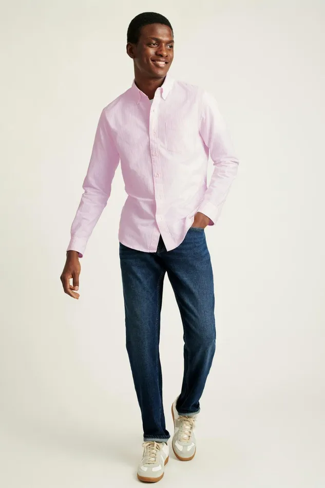 Men Business Casual Shirts Bonobos Everyday Oxford Shirt Pink Classic Stripe Men Business Casual Shirts Bonobos Everyday Oxford Shirt Pink Classic Stripe