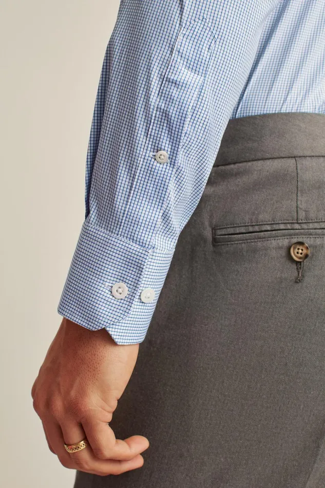 Men Business Casual Shirts Bonobos Jetsetter Stretch Dress Shirt Navy Mini Check