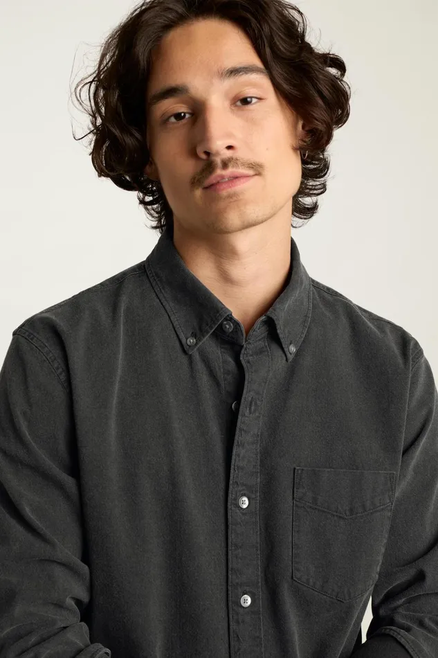 Men Casual Shirts Bonobos Everyday Denim Shirt Black Rinse Wash