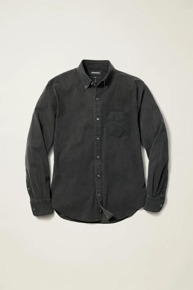 Men Casual Shirts Bonobos Everyday Denim Shirt Black Rinse Wash
