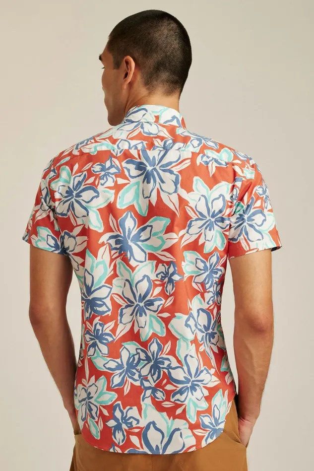 Men Casual Shirts Bonobos Riviera Short Sleeve Shirt Chili Corinth Floral