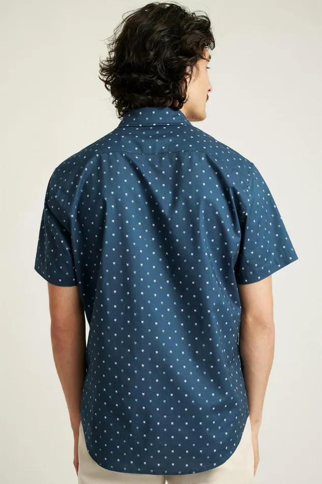 Men Casual Shirts Bonobos Riviera Short Sleeve Shirt Navy Teal Friend Of A Frond