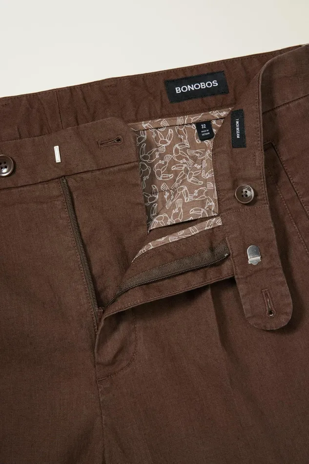Men Casual Shorts Bonobos Coastal Linen Short Black Coffee