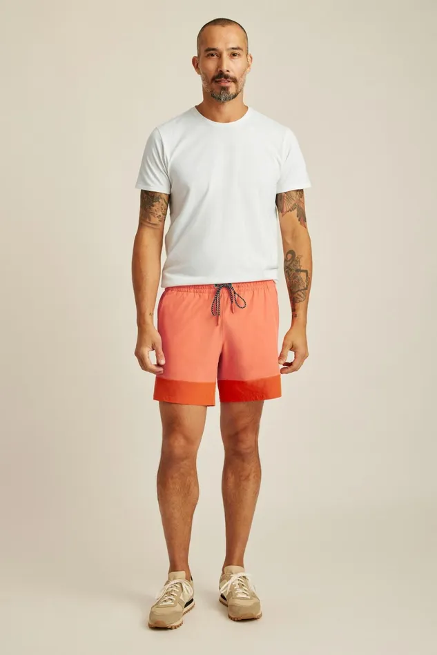 Men Casual Shorts Bonobos The Rec Short Coral Color Block