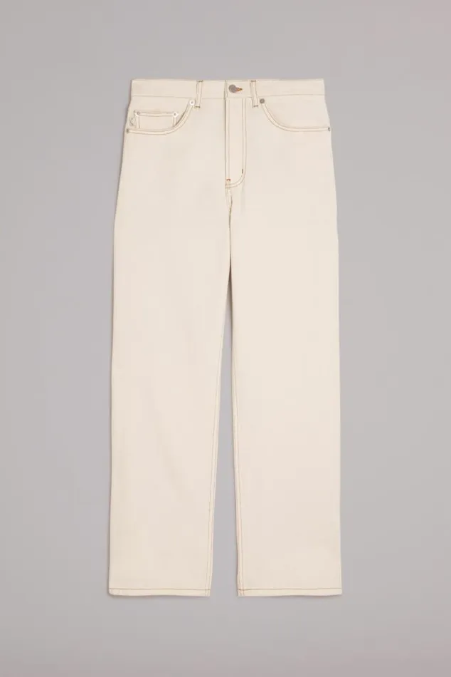 Men Fiorucci Star Logo Safety Jeans Cream Cream