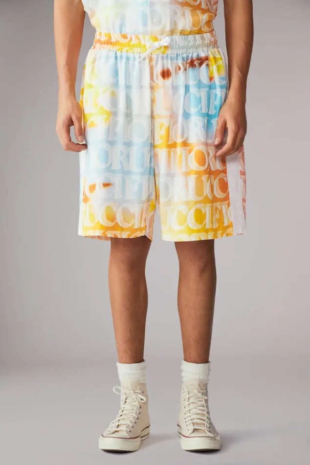 Men Fiorucci Watercolour Monogram Shorts Multi Multi Men Fiorucci Watercolour Monogram Shorts Multi Multi
