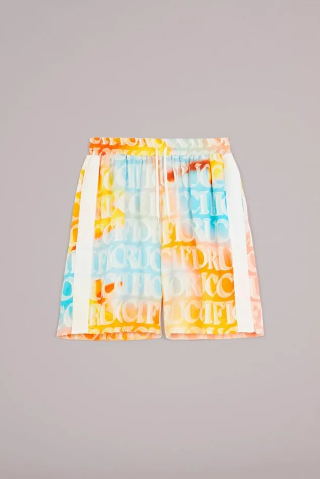 Men Fiorucci Watercolour Monogram Shorts Multi Multi Men Fiorucci Watercolour Monogram Shorts Multi Multi