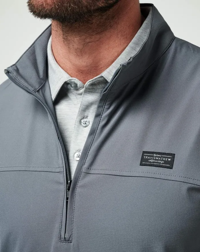 Men Hoodies and Sweatshirts TravisMathew WANDERLUST QUARTER ZIP Quiet Shade