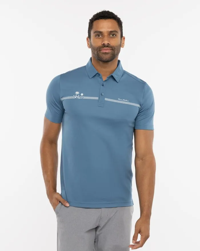 Men Polos TravisMathew BRIGHT SUN POLO Stellar Blue