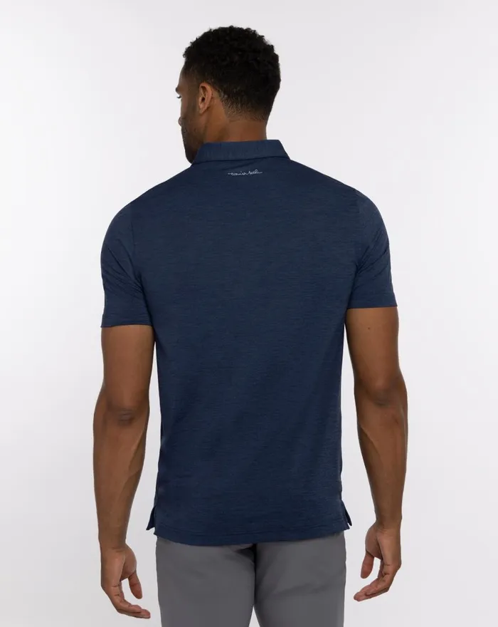 Men Polos TravisMathew HEATER GRAND PRIZE POLO Heather Navy