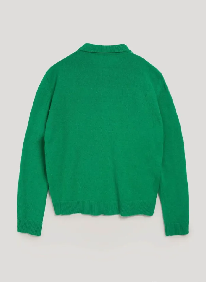 Mens Knitwear YMC Rat Pack Cardigan Green