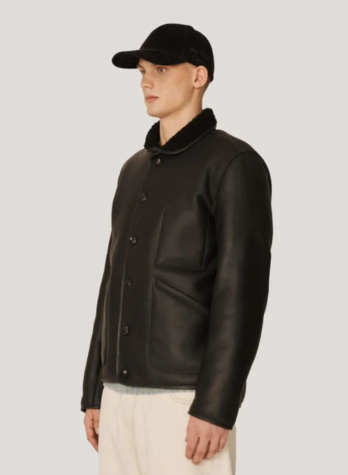 Mens Outerwear YMC Brainticket OG Leather Jacket Black