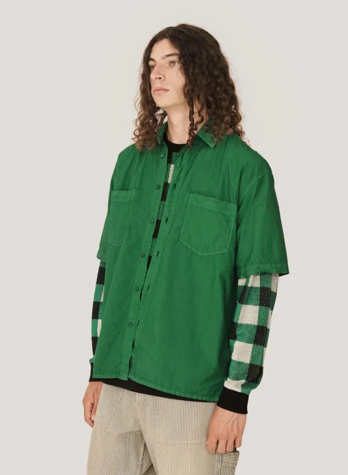 Mens Shirts YMC Mitchum Shirt Green