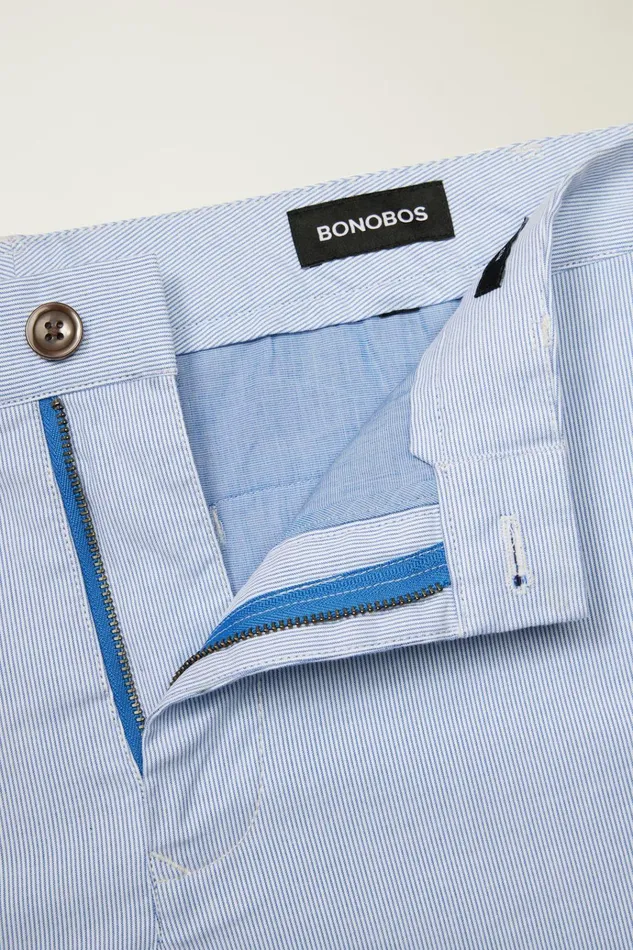 Men Seasonal Pants Bonobos Lightweight Chino Sky White Stripe