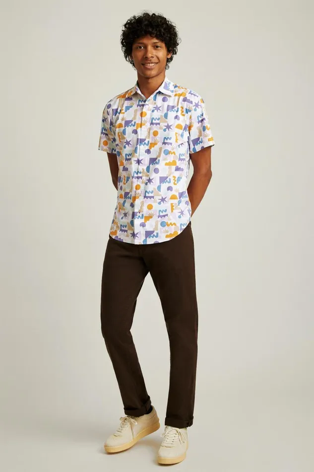 Men Short Sleeve Shirts Bonobos Will Bryant X Bonobos Stretch Riviera Short Sleeve Shirt White Men Short Sleeve Shirts Bonobos Will Bryant X Bonobos Stretch Riviera Short Sleeve Shirt White