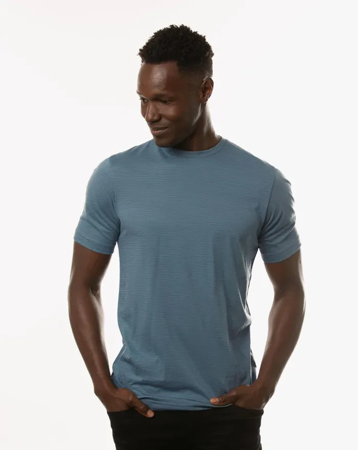 Men Tees TravisMathew OLYMPUS TEE Heather Copen Blue