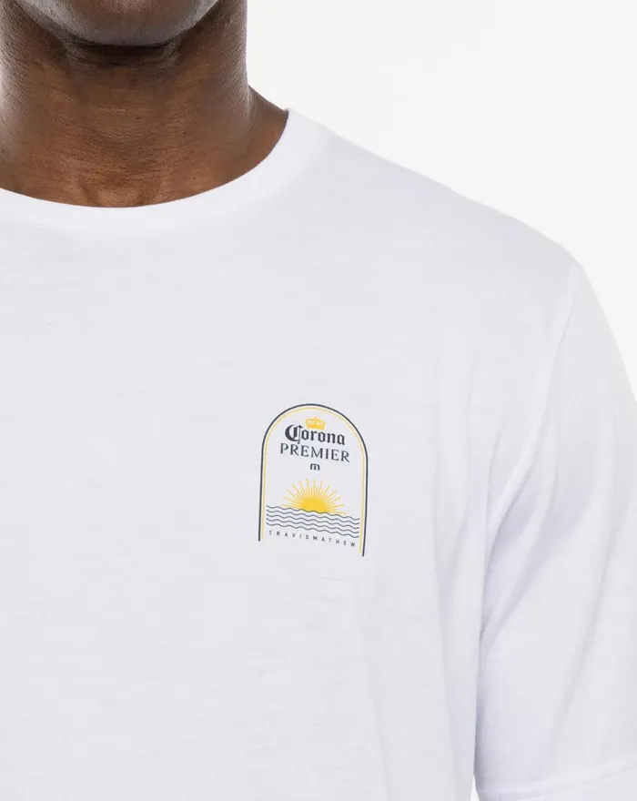 Men Tees TravisMathew ON A BEACH TEE White Men Tees TravisMathew ON A BEACH TEE White