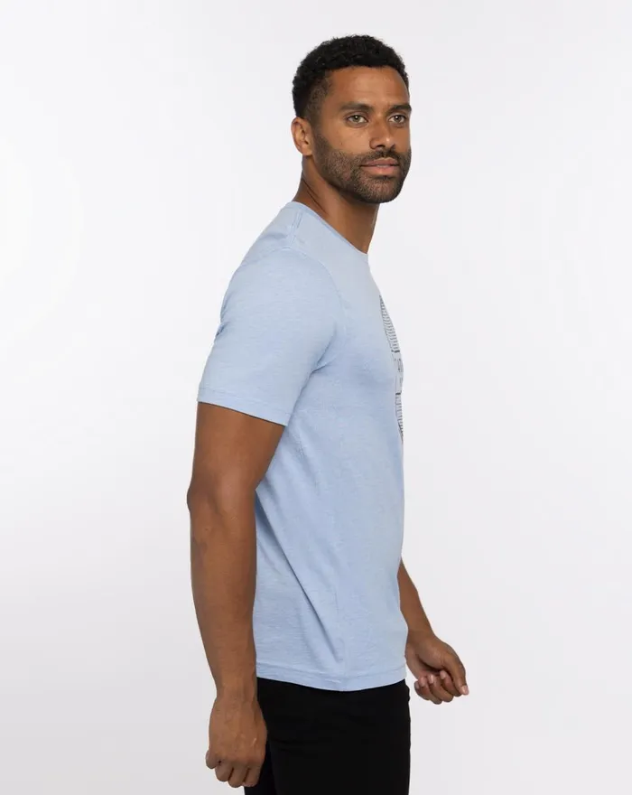 Men Tees TravisMathew PINEAPPLE SAGE TEE Heather Bel Air Blue Men Tees TravisMathew PINEAPPLE SAGE TEE Heather Bel Air Blue