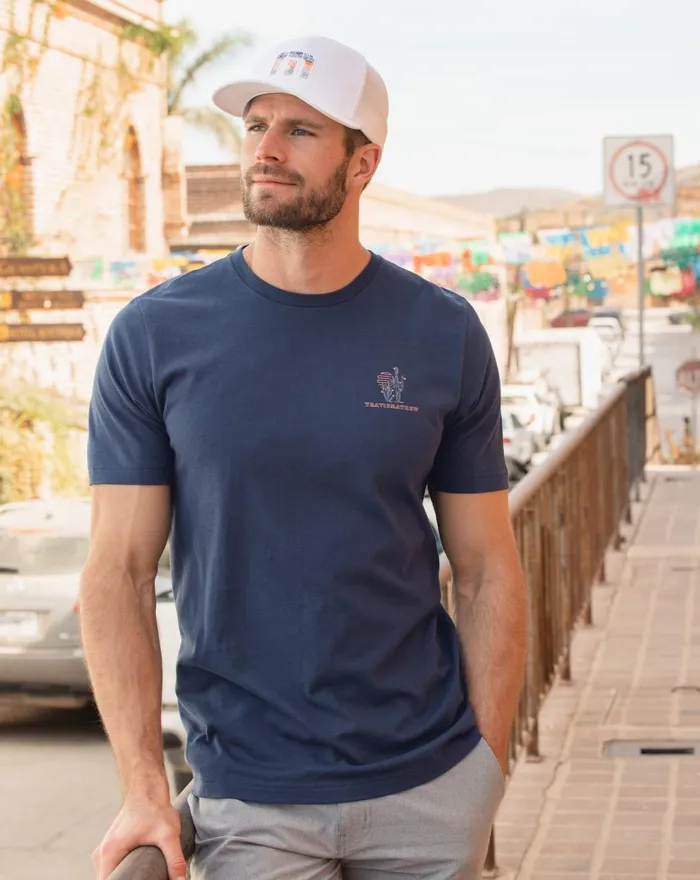 Men Tees TravisMathew TRAVEL BLOG TEE Dress Blues Men Tees TravisMathew TRAVEL BLOG TEE Dress Blues