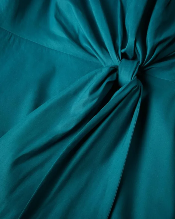 One Shoulder Mini Dress With Tie Waist Turquoise Women Ted Baker Dresses