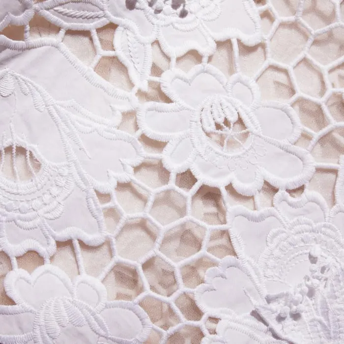 Outerwear Woman SelfPortrait White 3D Cotton Lace Jacket Outerwear Woman SelfPortrait White 3D Cotton Lace Jacket