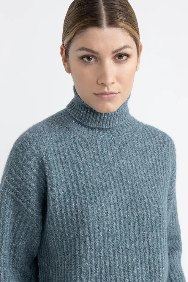 Peserico Knitwear Woman Alpaca Mohair Cotton And Lurex Sweater Alpine Green Peserico Knitwear Woman Alpaca Mohair Cotton And Lurex Sweater Alpine Green