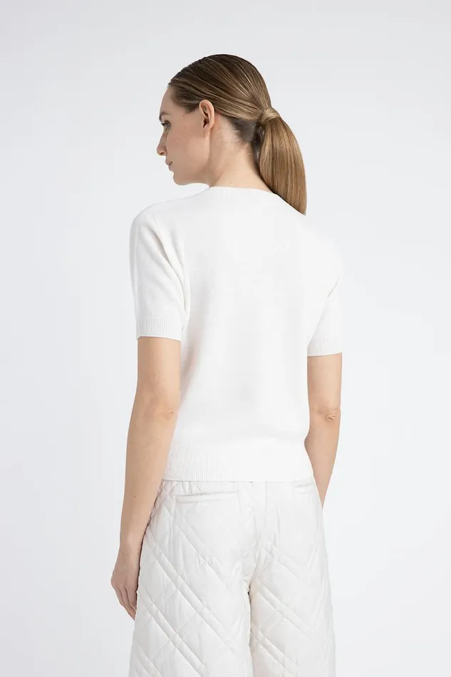 Peserico Knitwear Woman Pure Cashmere ShortSleeved Sweater Natural White Peserico Knitwear Woman Pure Cashmere ShortSleeved Sweater Natural White