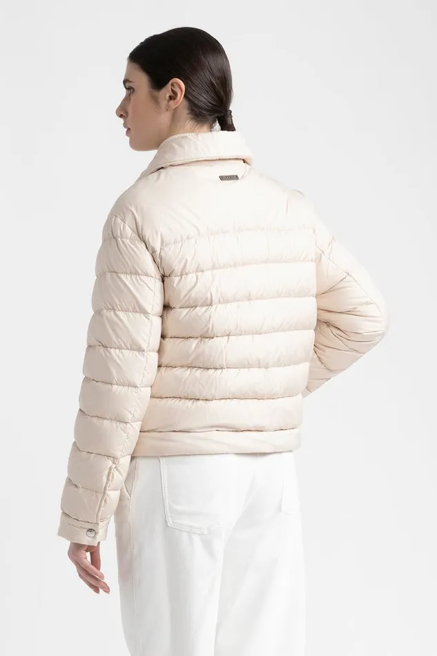 Peserico Outerwear Woman Goose Down Shirt Jacket With Buttons Barley Peserico Outerwear Woman Goose Down Shirt Jacket With Buttons Barley