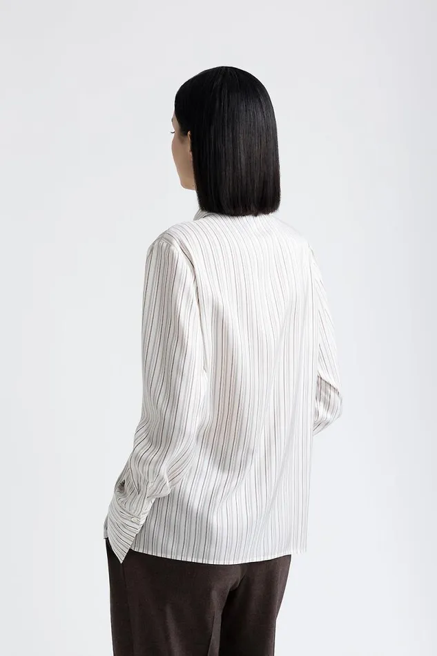 Peserico Shirts And Blouses Woman Pure Silk Shirt Walnut Peserico Shirts And Blouses Woman Pure Silk Shirt Walnut