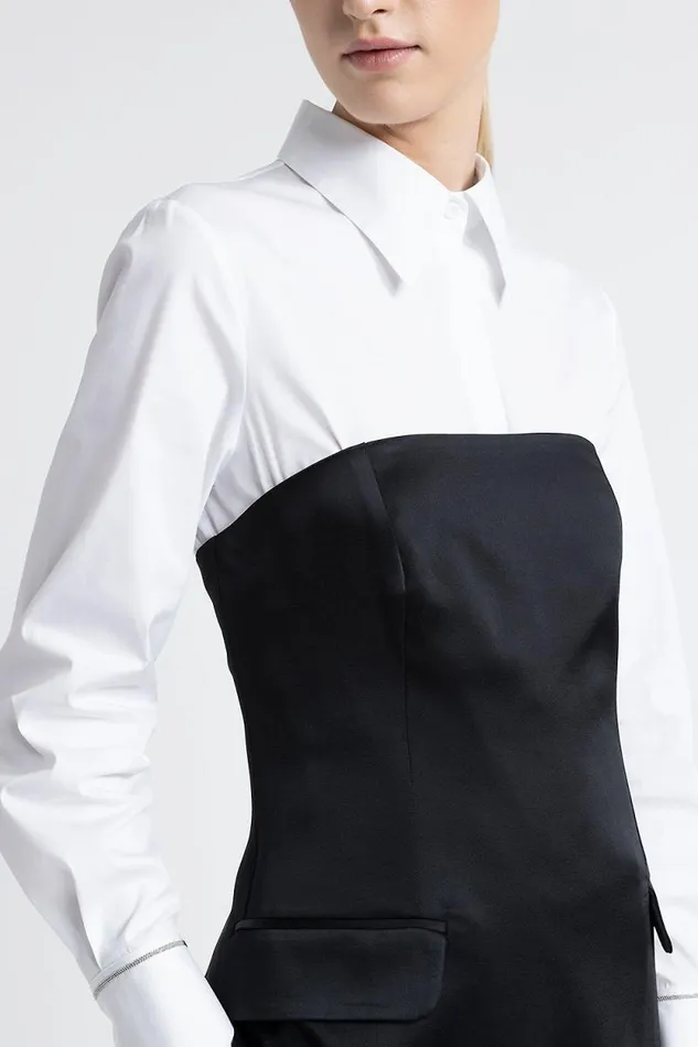 Peserico Tops And TShirts Woman Cady Enver Satin Long Top Black Peserico Tops And TShirts Woman Cady Enver Satin Long Top Black