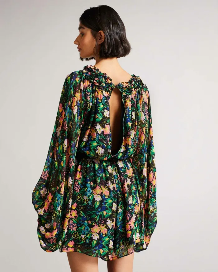 Playsuit With Exaggerated Blouson Sleeve Black Women Ted Baker Jumpsuits and Rompers Playsuit With Exaggerated Blouson Sleeve Black Women Ted Baker Jumpsuits and Rompers