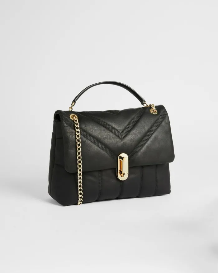 Puffer Quilted Leather Crossbody Bag Black Women Ted Baker Bags