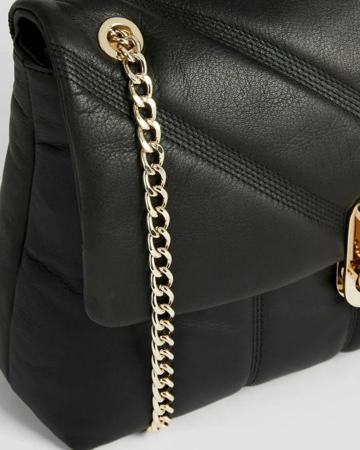 Puffer Quilted Leather Crossbody Bag Black Women Ted Baker Bags