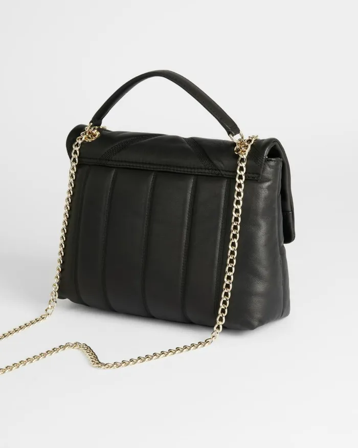 Puffer Quilted Leather Crossbody Bag Black Women Ted Baker Bags