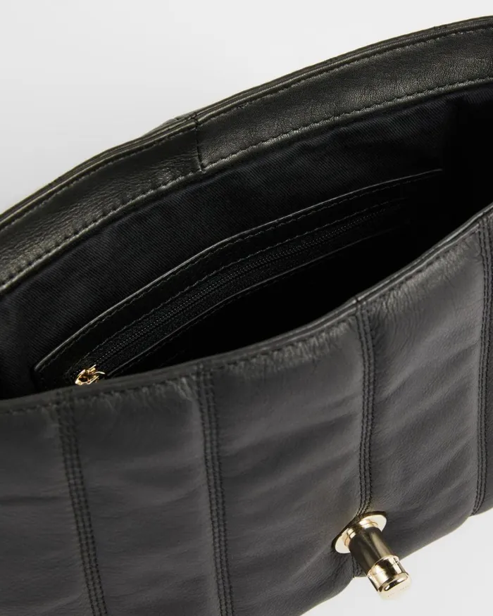 Puffer Quilted Leather Crossbody Bag Black Women Ted Baker Bags