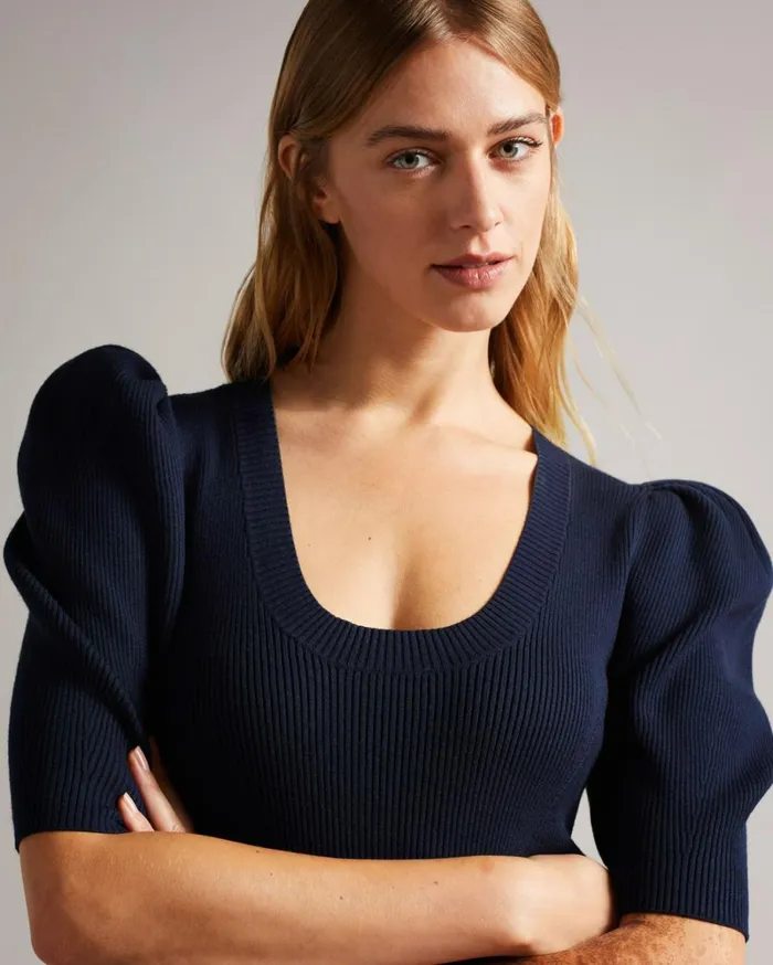 Scoop Neck Bodycon Dress Dark Blue Women Ted Baker Dresses Scoop Neck Bodycon Dress Dark Blue Women Ted Baker Dresses