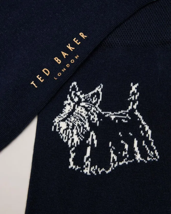 Scottie Dog Print Socks Dark Navy Men Ted Baker Socks