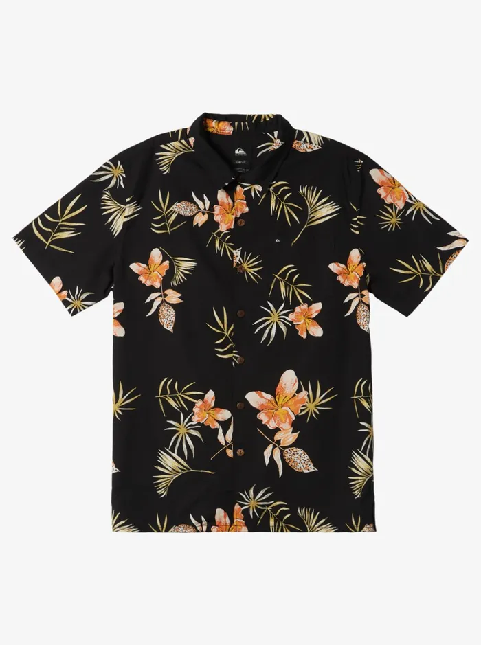 Shirts and Polos Men Quiksilver Tropical Floral Short Sleeve Woven Shirt Black Tropical Floral Ss Shirts and Polos Men Quiksilver Tropical Floral Short Sleeve Woven Shirt Black Tropical Floral Ss