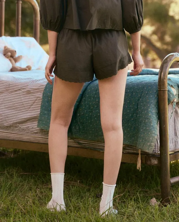 Sleep Bottoms Women039s The Great The Eyelet Tap Short Black